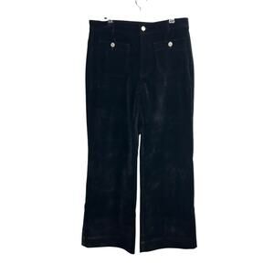 Retro glam velvet pants 70s revival black party luxe size L